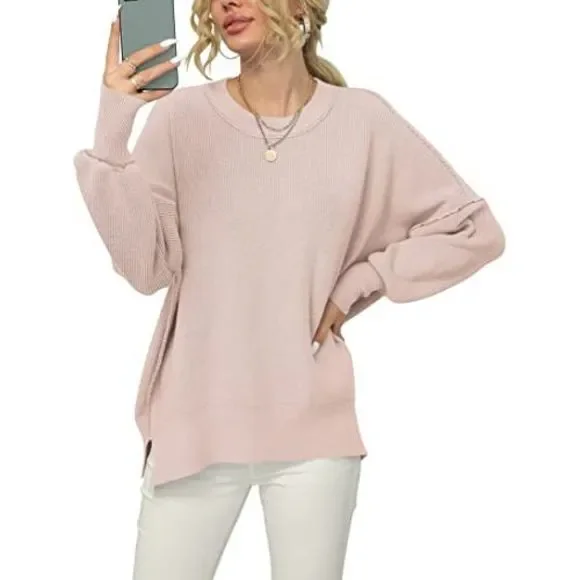 LOGENE Womens Knitted Sweater Batwing Sleeves Dolman Sweatshirt Pullovers Tops - Picture 1 of 1